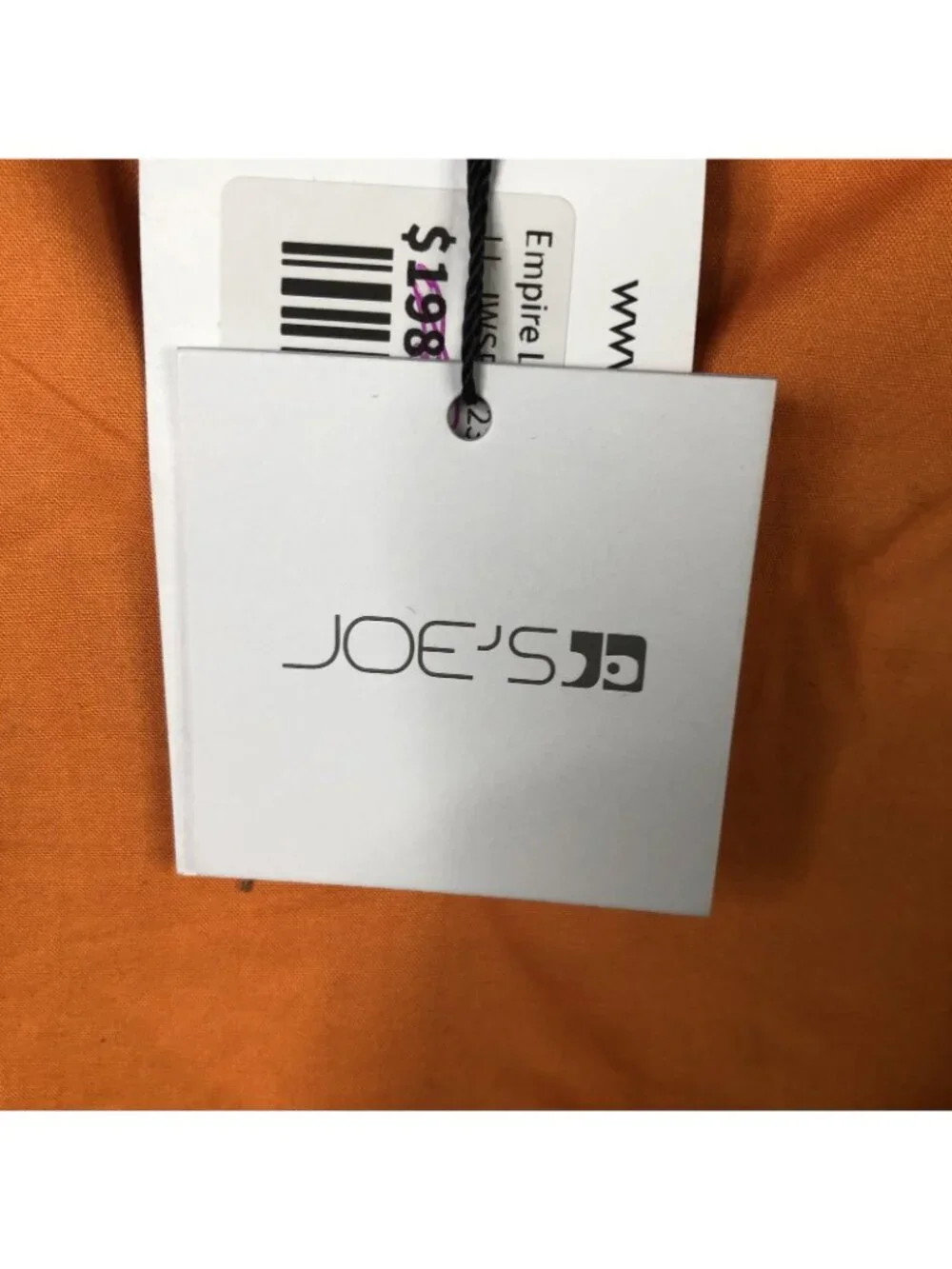 Joe's Jeans Tunic Blouse Womens XS Orange Poplin Empire Poet Peplum Top - Picture 9 of 16